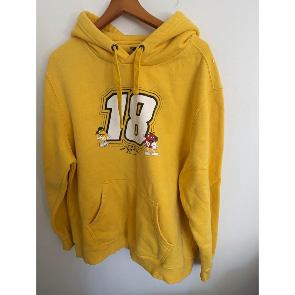 Men's NASCAR Kyle Busch #18 yellow hoodie size xxl